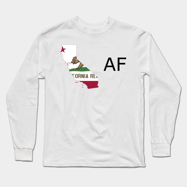 California Flag State Outline AF (black) Long Sleeve T-Shirt by Big Term Designs